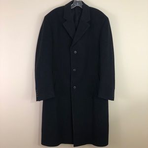 Jos. A. Bank Wool Black Long Coat, Mens 40R